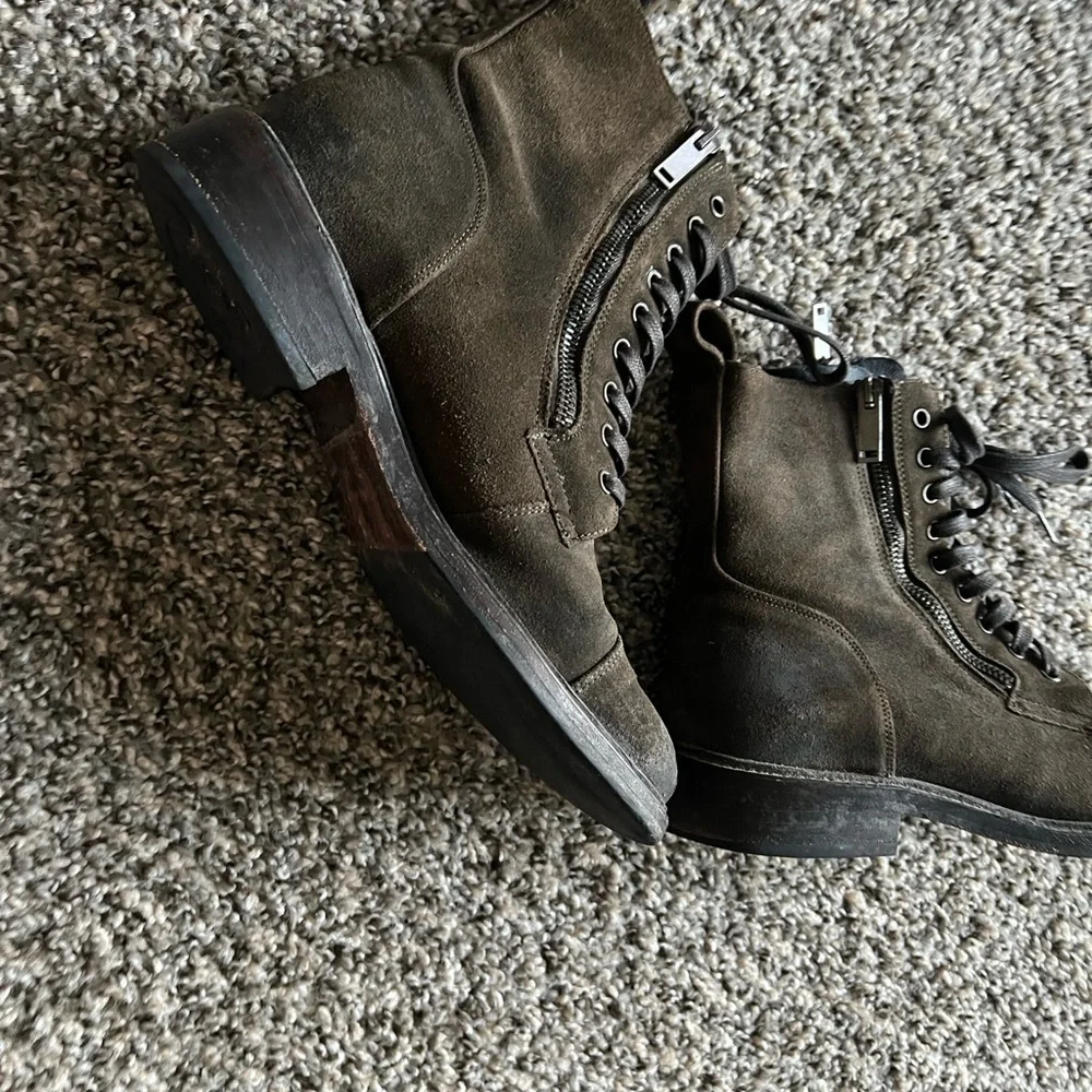 Thursday Boot Company Olive Green Suede Combat Boots